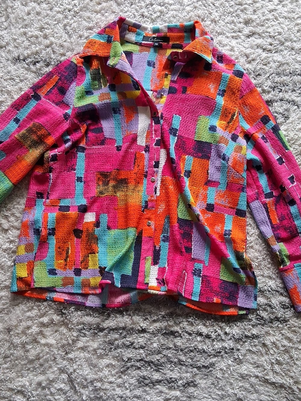 Calessa PM Colorful Geometric WomansTop - Pink Multi